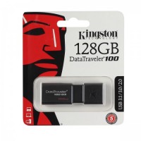 Флеш-память USB 128 Gb Kingston DT100 G3, USB 3.0, Черный